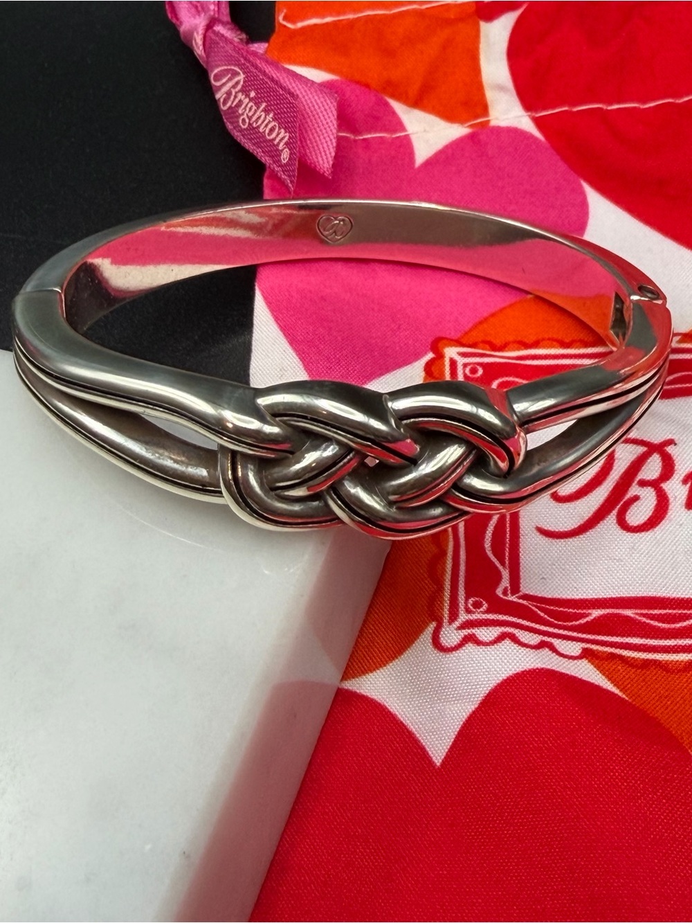 Brighton Interlok Hinged Bangle Bracelet #601 with Dust Bag